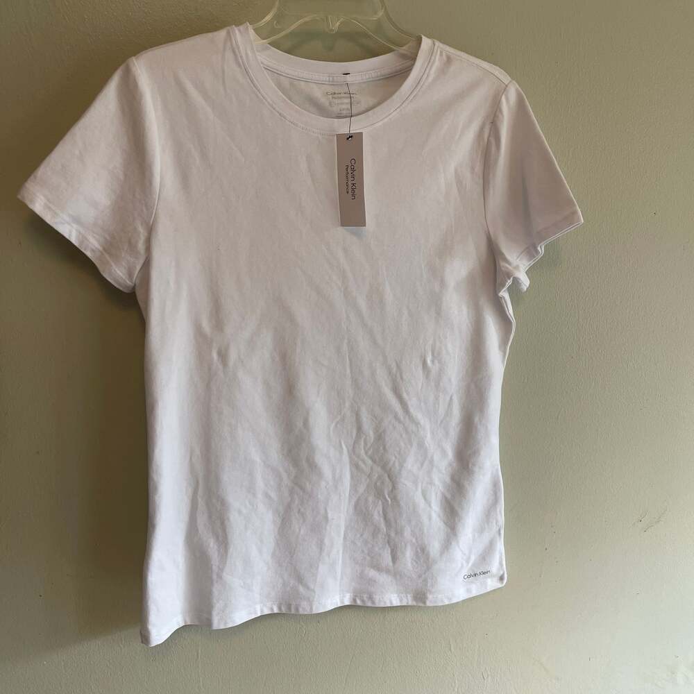 Calvin Klein Performance White Crew Neck‎ Short Sleeve T-Shirt